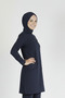 Lycra Nurse Uniform Hijab Single Top Navy Blue - 3