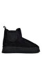 Women's Black Suede Comfortable Fit Elastic Fur Suede Boots
