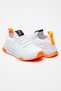 Children's Unisex White Orange Comfortable Fit Striped Lace-Up Sports Shoes - 2