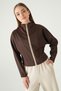 Coffee Front Stripe Detail Cardigan 8384A