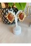 Vintage Style Burgundy and Brown Stone Stylish Women's Earrings - 4