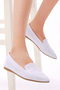 Women's White Comfortable Fit Flat Knitted Ballerinas