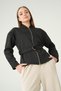 Black Bel Tie-Detail Zippered Cardigan 3075A - 2