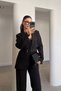 Blazer Belt Design Suit - Black - 2