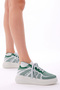Women's Green Comfortable Fit Lace-up Sneaker - 2