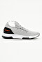 Unisex smoke grey breathable fabric lace-up sneakers with polyurethane sole