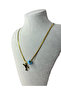 Snake Chain with Evil Eye Beads -Y- Letter Pendant- Gold 316L Stainless Steel - 5