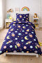 Space Patterned Single Child Duvet Cover Set (Without Sheets)