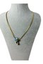 Snake Chain with Evil Eye Beads -T- Letter Pendant- “”Anti-Allergic “” Gold 316L Stainless Steel - 5