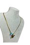 Yilan Chain with Evil Eye Beads “”Anti-Allergic “”*N* Letter Pendant- Gold 316L Stainless Steel - 7