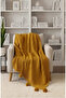 Tv Blanket with Pompoms -Tv Blanket -Shawl -Woven Sofa Cover