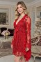 Red Lace Satin Nightgown and Robe Set - Bridal Dowry Set - 2