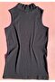Cotton Ribbed (2 Pcs) Black and White Lycra No-Show Sleeveless Long T-Shirt - 3