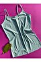 Women's 7 Pieces Rope Strap Cotton Corded Women's Undershirt (Black, White, Ecru, Green, Blue, Tan and Pink) - 6