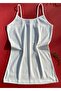 Cotton 5-Piece String Strap Green, Pink, Ecru, White and Light Blue Report Ribbed Women's Tank Top - 3