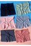 Rib-ribbed Cotton Colorful 6-Piece Women's Shorts-panties