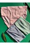 Women's 3-Piece Cotton Ribbed Lycra Triangle Panties (Pink, Green and Blue)