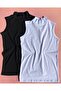 Half-Throated, 2-Piece Black and White Color Turtleneck Sleeveless Savior Women's Athlete-Body - 2