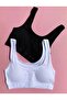 Ribana Padded, 3-Piece Cotton Camisole Fabric Gray, Black and White Thick Strap Bra 64V30 - 3