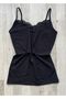 3 Pieces of Dowry Lace Ribbed Rope Strap Cotton Lycra Blouse (BARDOUE-ECRU-BLACK) - 4