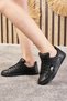 Daily Women's Black Sports Shoes Ppada Model Gold Detailed Lace-Up Thick Orthopedic Sole Sneaker 327 - 3