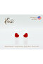 Red Heart Stud Earrings For Kids, Gold Plated | HYPOALLERGENIC - 2