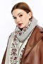 Special Beard Yarn Cashmere Textured Rose Model Knitwear Neck Shawl, Stone-Burgundy - 3