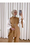 Belted Hijab Double Set Tan - 4