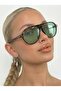 Unisex Tina Aviator Sunglasses Uv400 Leopard Green - 5