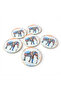 Elephant Gold Gilded Glass Serving Plate Set - 4