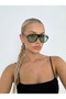 Unisex Tina Aviator Sunglasses Uv400 Leopard Green - 3