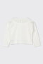 Girl's Ecru Cardigan with Lace Collar - 2