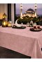 Velvet Textured Light Pink Color Tablecloth Luxury Rectangular Living Room and Dining Table Cover