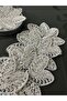 6-Piece Silvery Coffee-Edged Stylish Presentation Tulle Napkins with Laces - 2