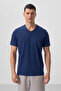 Indigo Basic Short Sleeve Standard Fit V-Neck Men's T-Shirt - 87912 - 5