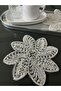 6-Piece Silvery Coffee-Edged Stylish Presentation Tulle Napkins with Laces - 4