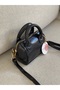 Small Lined Black Hand Bag with Long Strap En17 Boy12 - 4