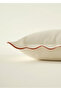 Scallop Edge Cushion Cover Brick Red (43x43 cm) - 3