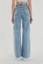 90's Toweer Snow Wash Blue Lycra Super High Waist Loose Jeans Palazzo Trousers - 8