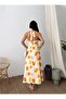 25Y5204 Women's Orange Patterned Crochet Strap Dress - 8