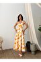 25Y5204 Women's Orange Patterned Crochet Strap Dress - 2