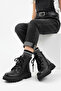 Rebecca Lace-Up and Zippered Girl's Boots Black - 2