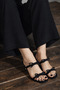 Satin Double Ribbon Women's Heeled Slippers and Sandals