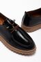 Women's Black Genuine Leather Laced Orthopedic Ballerinas - 2