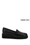 Women's Black Wedge Sole Genuine Leather Shoes - 7
