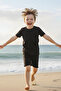 Children's Set - Button Detailed Summer Set for Girls and Boys, Unisex Black Children's Top and Bottom Set - 2