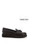 Women's Brown Antique Wedge Sole Genuine Leather Loafer Shoes - 7