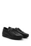 Black Round Toe Rubber Laced Women's Casual Shoes 42329 - 2