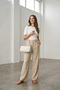 Zeiri Soft Crescent Form Gold Ring Hand, Arm and Shoulder Bag White - 8