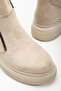 Women's Beige Thick Thermo Sole Zippered Boots - 4